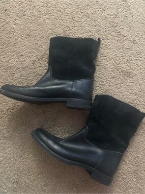 Blavati Made in Italy Black Leather & Suede Ankle Boots Men’s Size 7M